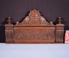 22  Wide Antique French Crest pediment crown In Solid Oak Carved Wood