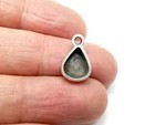 10 Pcs Drop Pendant Blank Resin Bezel Silver Plated Epoxy Frame  10x8mm  G33395