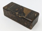 Victorian Lacquer Drinking Monk Papier Mache Snuff Box 19th Century