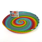 Rainbow Spiral Telephone Wire Basket Bowl African Zulu Handmade Art 9 5  Decor