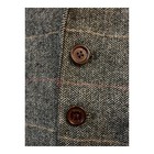 D19 Elpa Boys Plaid Herringbone Wool Jacket Blazer Two Button Sz 100cm Us Sz 4