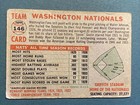 1956 Topps Gray Back Washington Nationals Team Card  146