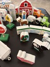 Melissa   Doug Wooden   Community Town  Farm Lot Of 42 Misc Cars  People  Blding
