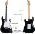 Electric Guitars Kit Full Size Black Single Tremolo Bridge With 5w Amp Rechargea