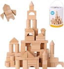 Wooden Blocks - 100 Pcs - Building Blocks For Toddlers - Includes Storage Con   