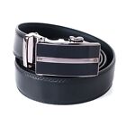 Mens Designer Tan Leather Dress Comfort Belt Sliding Automatic Click Buckle