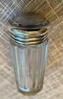 Beautiful Vintage Sterling Silver Vanity Jar dispenser cut Glass
