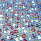 Seersucker 100  Cotton 57  Wide  Blue Floral Quilt Fabric Lot Of 5 Yards For  15