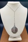 Antique Art Deco Sterling Silver Locket And Decorative Chain