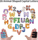 Large Wooden Magnet Alphabet Letters For Kids Animal Magnetic Letters 3 4 5 Aged
