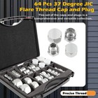 64pcs 37   Jic Cap And Plug Assortment Kit Hydraulic Hose Tube And Pipe Fittings