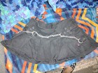 Tripp Nyc Black Cotton Twill Pleated Mini Skirt Chain Buckle Studded Punk Gothic