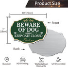 Beware Of Dog Keep Gate Closed Sign 2 Pack 10 X 7 Inch Aluminum   Private