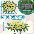 Artificial Cemetery Flowers Saddle - Grave Decoration Headstone Flower Rose F   