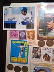 Collectible Junk Drawer Lot Jim Palmer Will Clark Auto Foreign Stamps Coins more