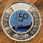 Ships Today  2026 Canada Cn Tower  2 Toonie Colored Coin  75  Off Combined Ship 