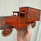 Vintage 1930s Metalcraft Delivery Truck Pressed Steel Toy 11  Milk