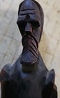 Vintage Hand Carved Wooden Unknown Figurine Spanish Style Sculpture 18    shield