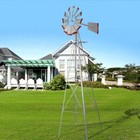 Windmill 8ft Garden Decor Ornamental Wind Mill Weather Resistant Outdoor