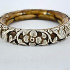 Tibetan Bangle Bone And Sterling Silver Repouss  