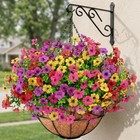 Roberly Artificial Hanging Flowers For Outdoors With Hanging Basket Fake Silk   