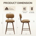 Malol 26    Mid Century Leather Swivel Bar Stools Set Of 2  Brown