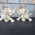 2 Vintage Elephants  Planters 1950s  Trunks Up