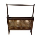 Vintage Italian Mid-century Modern Cane Magazine Holder Rack