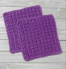Crochet Handmade Bath Face Wash Cloth Spa Reusable Purple 2pc Usa Seller