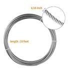 1 16 Inch Stainless Steel 316 Cable Wire Rope 33ft Length 