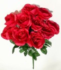 Hot Pink 12-4  Rose 21  Bush Silk Flower Home Wedding In outdoor Decor Craft Us