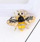 Small Cute Honey Bee Insect Bug Lapel Brooch Pin vintage Style rhinestone Enamel