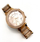 Michael Kors Parker Rose Gold Tone Blush Acetate Band Women s Watch Mk5896
