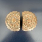 Art Deco Bronze Metal Urn Bookends Floral Pattern Pair Decorative Heavy