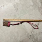 Coach Id Lanyard Brown Pink Signature Canvas Leather Badge Holder Os Luxury