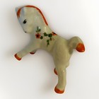 Vintage Ceramic Miniature White Horse Figurine Sculpture Hand Painted Decor