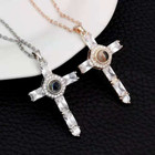 Lords Prayer Cross Necklace Vintage Antique Religious Pendant Silver Tone