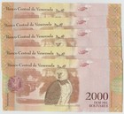 5 Pcs Venezuela 2000   2 000  Bolivare Unc 2016 Fast Free Insured Shipping