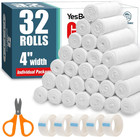 32 Pack Gauze Rolls  4 In X 4 1 Yards  Premium Gauze Wrap Roll For Wounds  Ba   