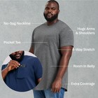 Strongsize Big And Tall Pocket T-shirts For Men Heather Charcoal Xl