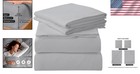 Hotel Quality 4-piece Queen Sheet Set - Deep Pocket  Silver Microfiber Elegance
