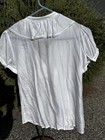 Vintage Light Soft Cotton Pin Tucked Blouse With Ruffle   Lace Trim  S m