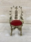 Rocking Chair Pin Cushion Gold Swirled Metal Red Velvet Vintage Sewing 5 5 