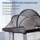 Bassinet Cover Mosquito Net With 2-way-zipper For  Oval Cribs bassinet-black