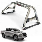 Chrome Stainless Steel Roll Bar With Brake Light For Double Cab 2005 On Pickup