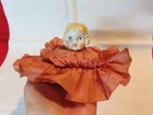Antique Vintage Porcelain Low Brow China Head Doll Head Pin Cushion