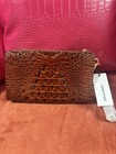 Brahmin Women   s Animal Print Wristlet Pouch Wallet  Brown  Zipper  Credit Card