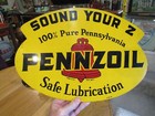 Vintage Original 1950 Pennzoil Double Sided Sign - Dealer Display Sign Excellent