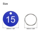 30pcs Number Tags 1-30 35mm Round Key Tags For House Lockers Blue