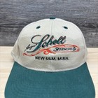 Vintage Schell Brewing Co Hat Cap Snap Back Beige Green Beer Advertising